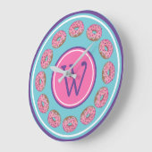 Roze Donut Doughnut Sprinkles Frodie Foodie Grote Klok (Hoek)