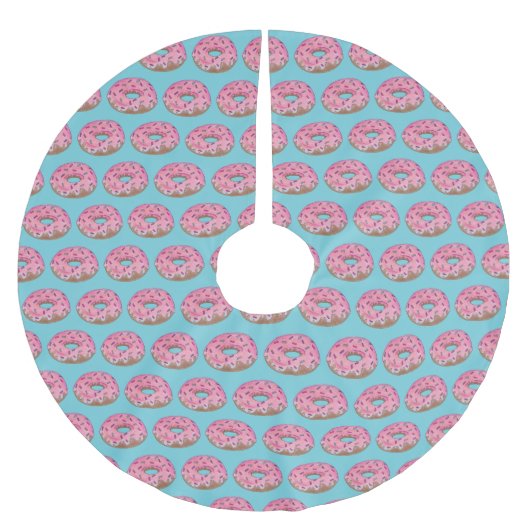 Roze Donut Doughnut Sprinkles Frodie Foodie Kerstboom Rok (Voorkant)