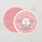 Roze Donut Drive-by Baby Sprinkle Douche Circle Kaart (Voorkant / Achterkant)