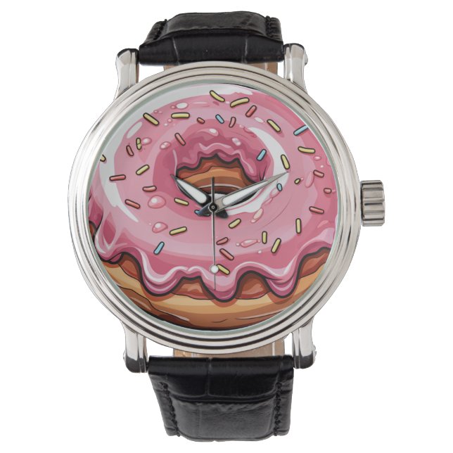 Roze Donut Horloge (Voorkant)