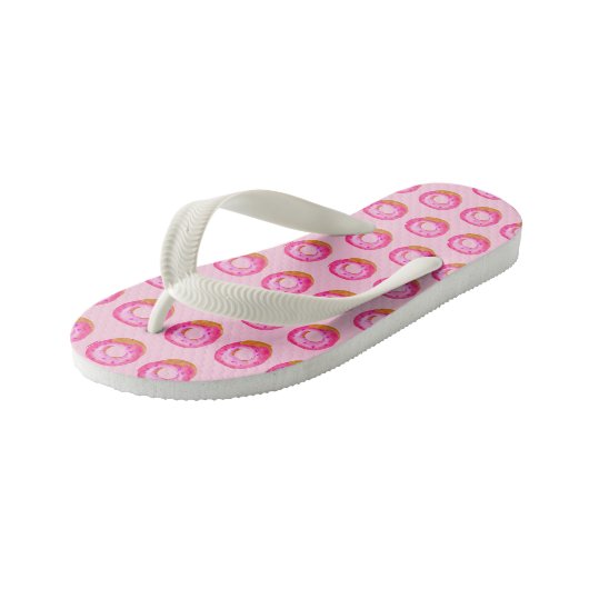  roze donut kinder teenslippers (Schuin)