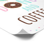 Roze Donut & Koffiebar Verjaardagsbord Poster (Hoek)