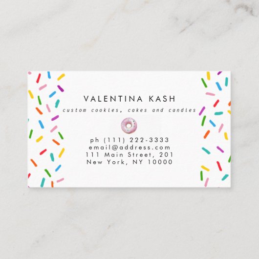 Roze Donut Logo Visitekaartje (Achterkant)