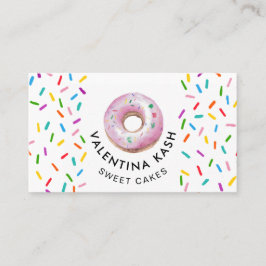 Roze Donut Logo Visitekaartje