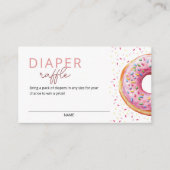 Roze Donut Luier Raffle Informatiekaartje (Voorkant)