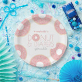 Roze Donut & Luiers Baby shower Sprinkle Papieren Bordje (Feest)