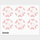 Roze Donut & Luiers Baby Sprinkle Meisje Ronde Sticker (Vel)