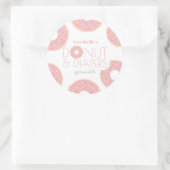 Roze Donut & Luiers Baby Sprinkle Meisje Ronde Sticker (Tas)