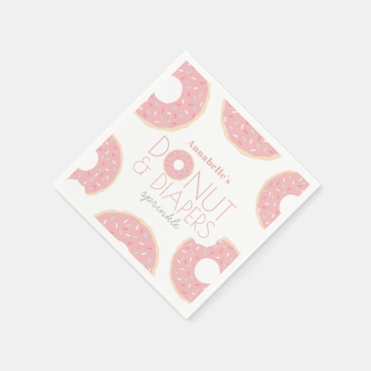 Roze Donut & Luiers Baby Sprinkle Meisje Servet (Hoek)