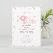Roze Donut & Luiers Sprinkle Baby shower Kaart (Staand voorkant)