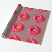 Roze Donut Matte Inpakpapier (Uitgerold)