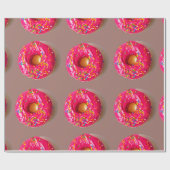 Roze Donut Matte Inpakpapier (Vlak)