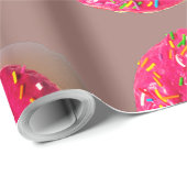 Roze Donut Matte Inpakpapier (Rol Hoek)
