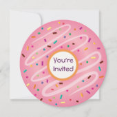 Roze Donut met prinsessen Birthday Kaart (Voorkant)