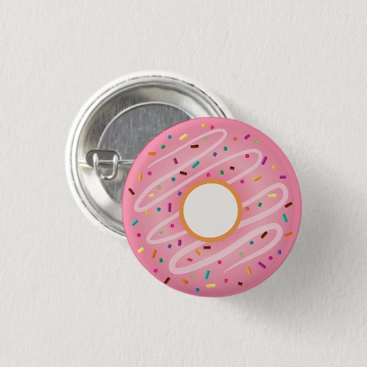 Roze Donut met regenboogspringen Ronde Button 3,2 Cm (Voorkant /achterkant)