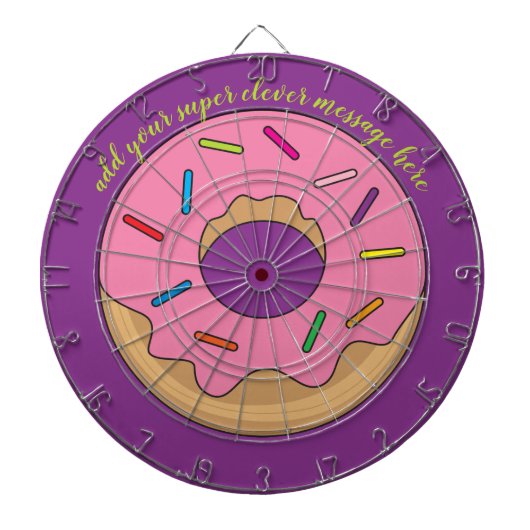 Roze Donut met springen Dartbord (Voorkant)