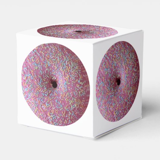 Roze donut met sprinkeltjes bedankdoosjes (Achterkant)