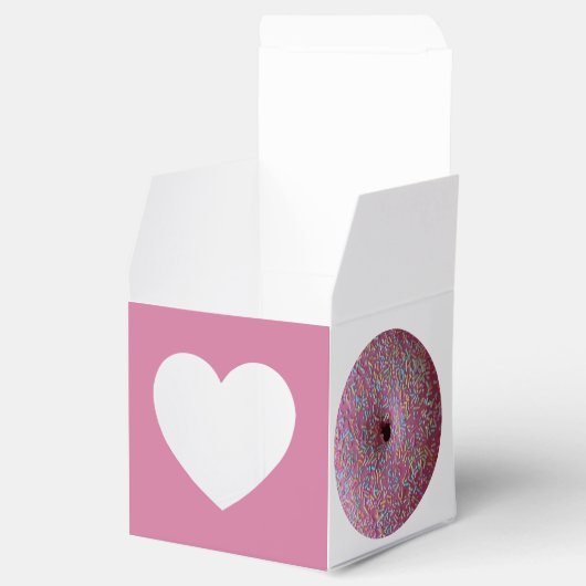 Roze donut met sprinkeltjes bedankdoosjes (Geopend)