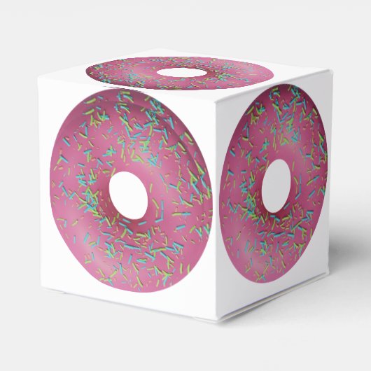 Roze donut met sprinkeltjes bedankdoosjes (Achterkant)