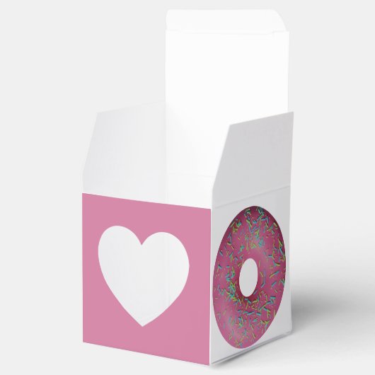 Roze donut met sprinkeltjes bedankdoosjes (Geopend)