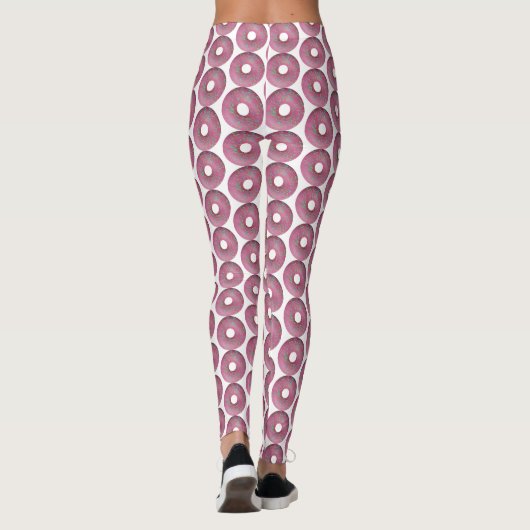 Roze donut met sprinken leggings (Achterkant)