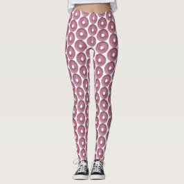 Roze donut met sprinken leggings