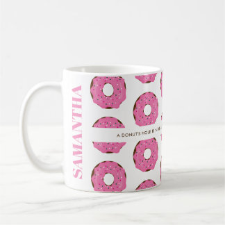 Roze donut mok met naam en citaat