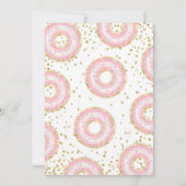 Roze Donut Oh Baby Girls Baby shower Kaart (Achterkant)