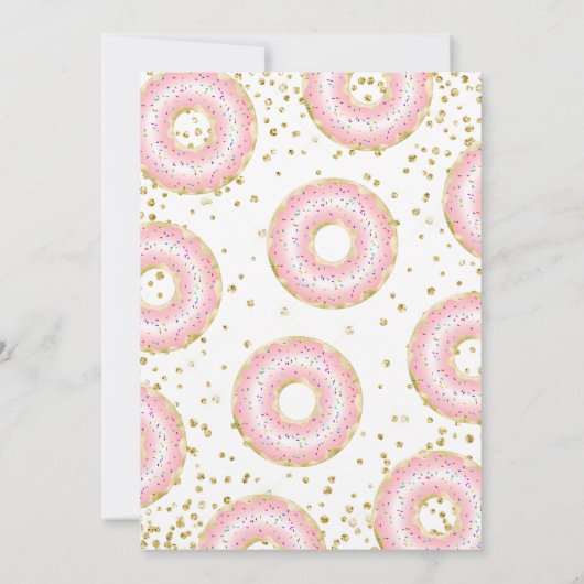 Roze Donut Oh Baby Girls Baby shower Kaart (Achterkant)