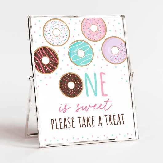 Roze Donut One is een zoet Birthday TreSign Poster