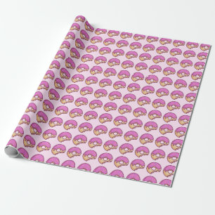 Roze donut ontworpen inpakpapier