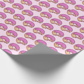 Roze donut ontworpen inpakpapier (Hoek)