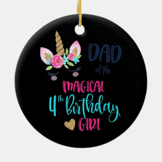 Roze Donut Pap van de bruidsfeest. Keramisch Ornament (Achterkant)