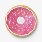 Roze donut papier Borden Papieren Bordje (Voorkant)