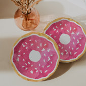 Roze donut papier Borden Papieren Bordje