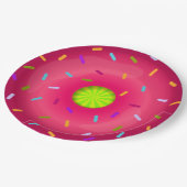 Roze donut papieren bordje (Gekanteld)