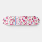 Roze Donut Pattern Persoonlijk Skateboard (Horizontaal)