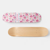 Roze Donut Pattern Persoonlijk Skateboard (Horizontaal)