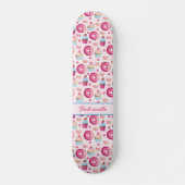 Roze Donut Pattern Persoonlijk Skateboard (Voorkant)
