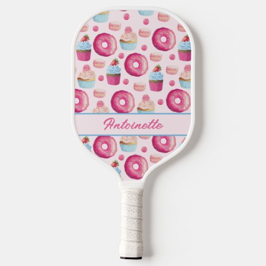 Roze Donut Pattern Pickleball Paddle (Achterkant)
