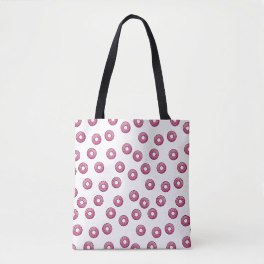 Roze Donut Pattern Tote Bag (Voorkant)