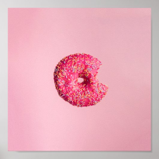Roze donut poster (Voorkant)