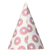 Roze Donut Rainbow Sprinkles Birthday Party Pet Feesthoedjes (Achterkant)