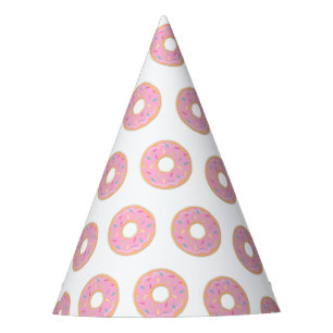 Roze Donut Rainbow Sprinkles Birthday Party Pet Feesthoedjes