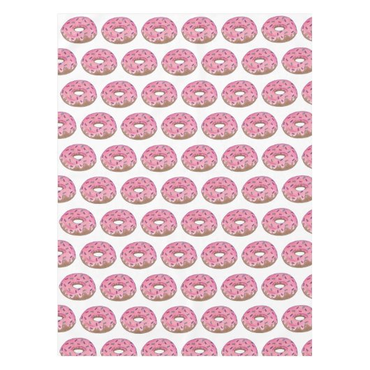 Roze Donut Rainbow Sprinkles Doughnut Breakfast Tafelkleed (Voorkant)