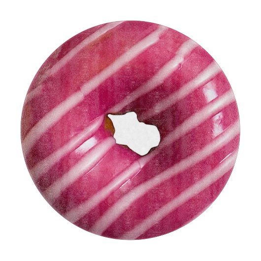 Roze donut Rond glas snijvlak Snijplank (Voorkant)