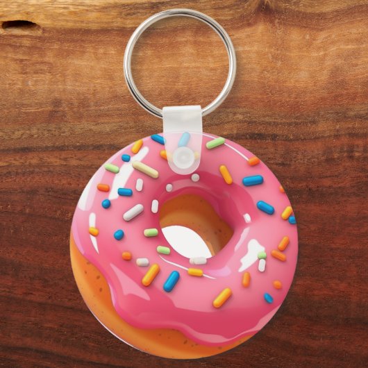 Roze Donut Sleutelhanger (Voorkant)