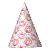 Roze Donut Sprinkle 1st Birthday Party Pet Feesthoedjes (Voorkant)