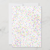 Roze Donut Sprinkle Confetti Verjaardagsfeest Kaart (Achterkant)