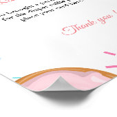 Roze Donut Sprinkle Luier Raffle Baby shower Game Poster (Hoek)